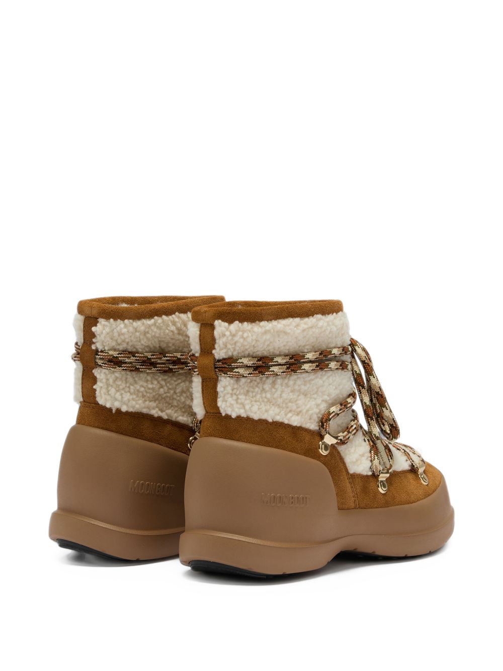 MOON BOOT Mezzaluna Shearling Stivaletti in Camoscio Marrone Whisky 