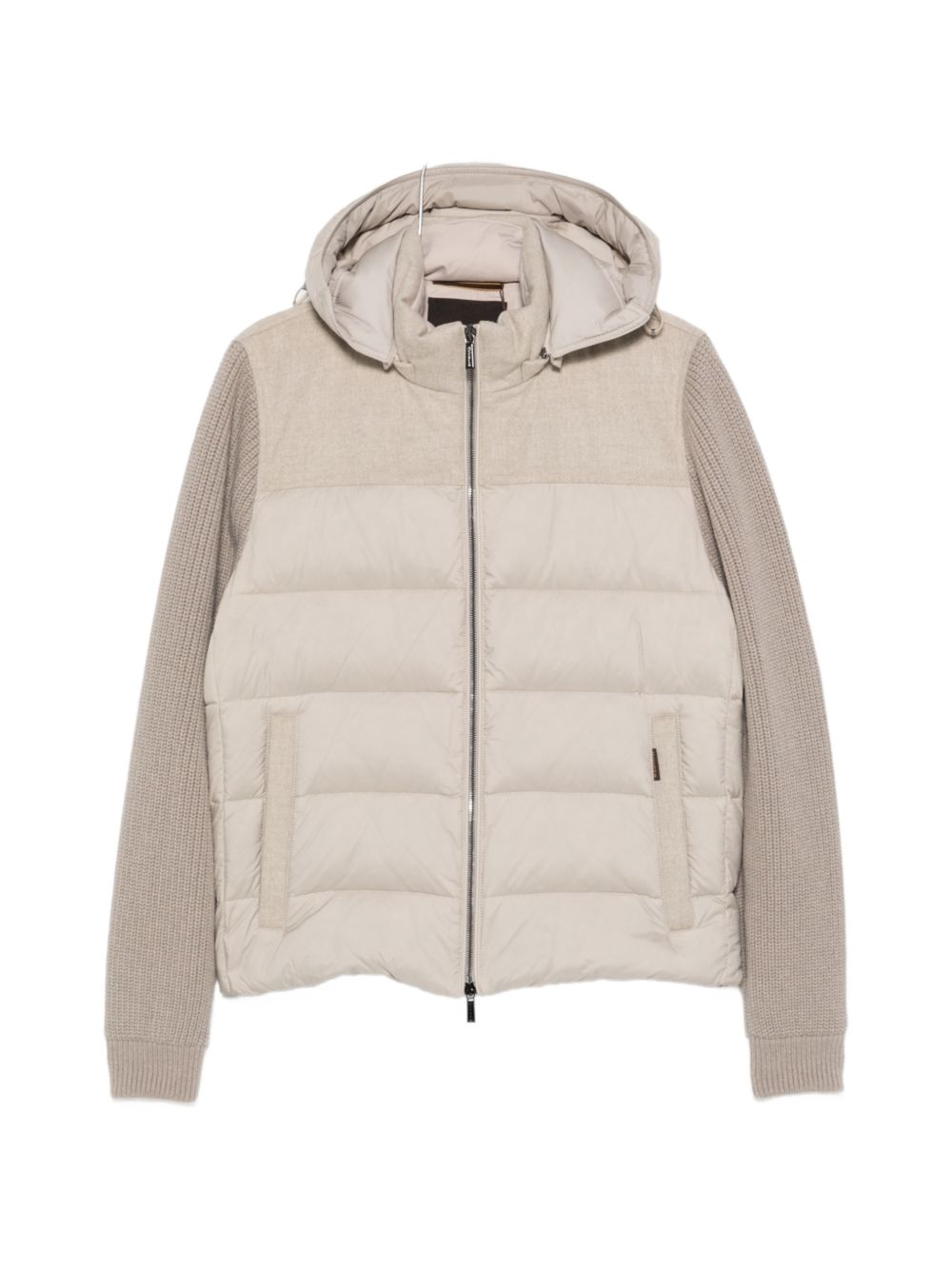 MOORER Piumino Allori beige con inserti in maglia 