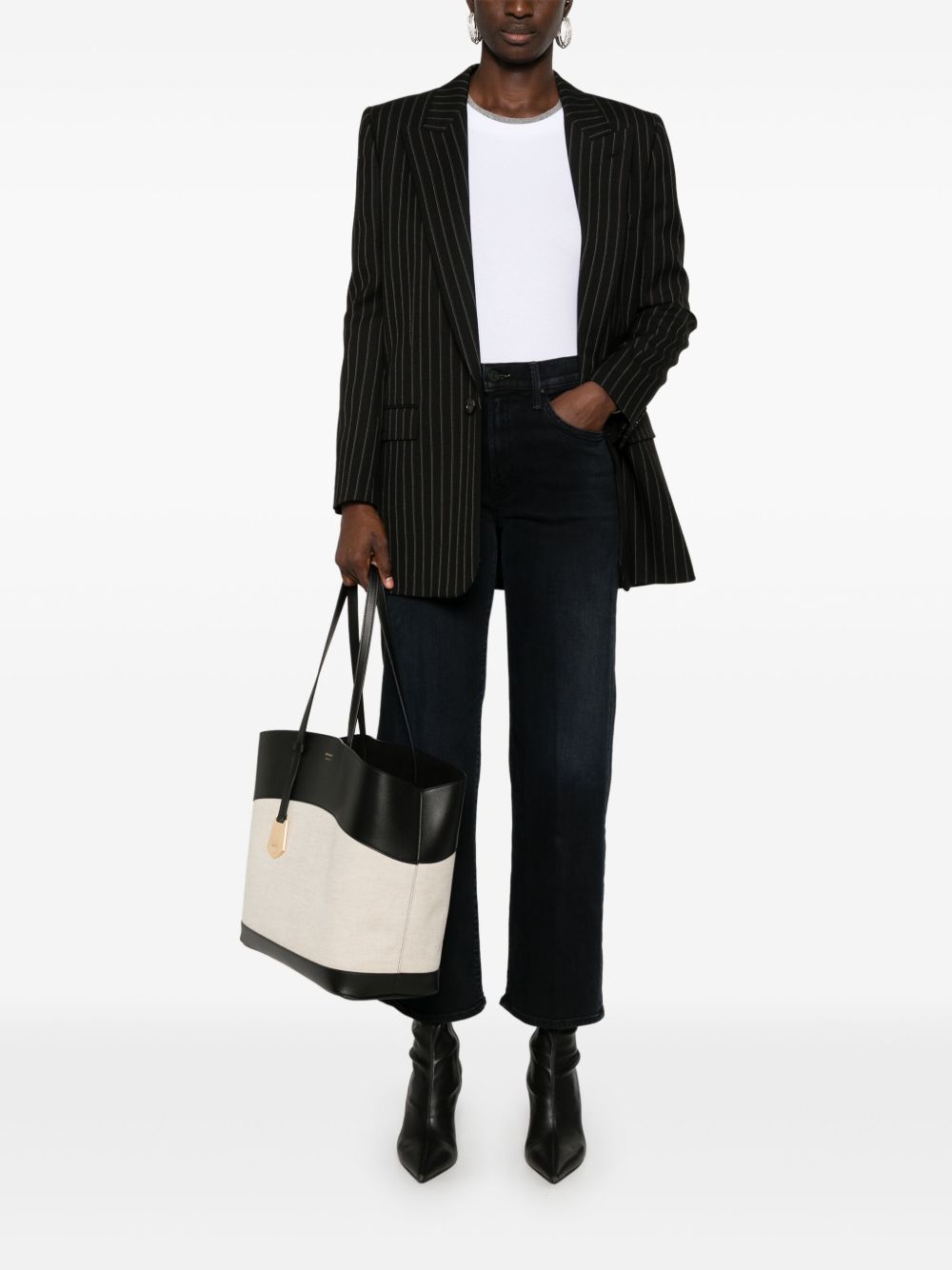 MOTHER Jeans neroThe Mid Rise Rambler blu con tasche firmati Mother 