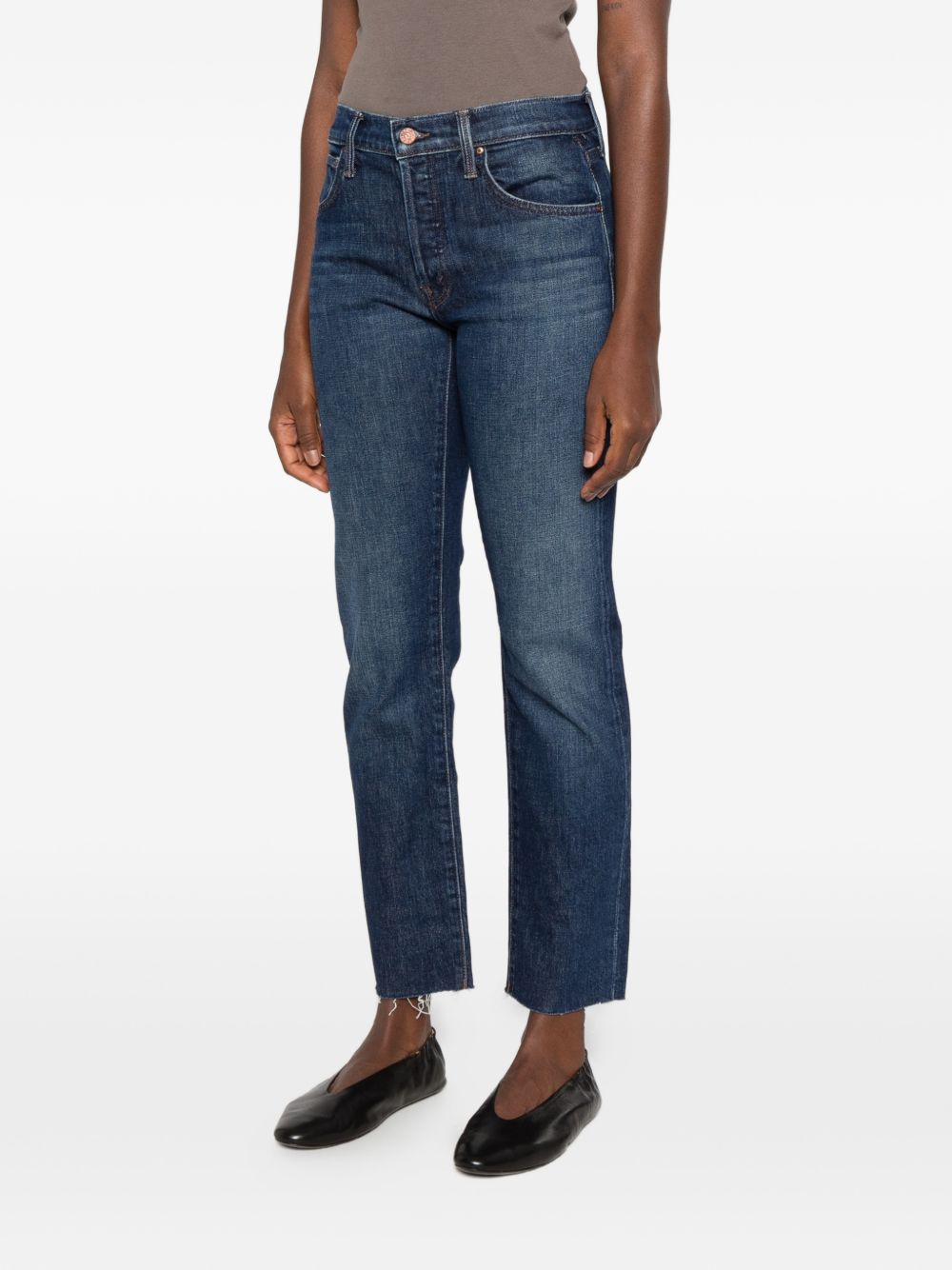 MOTHER Jeans blu THE MID RISE HIKER con tasche 
