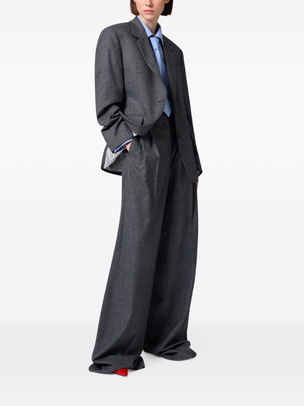 MSGM Giacca blazer con tasche grigia 