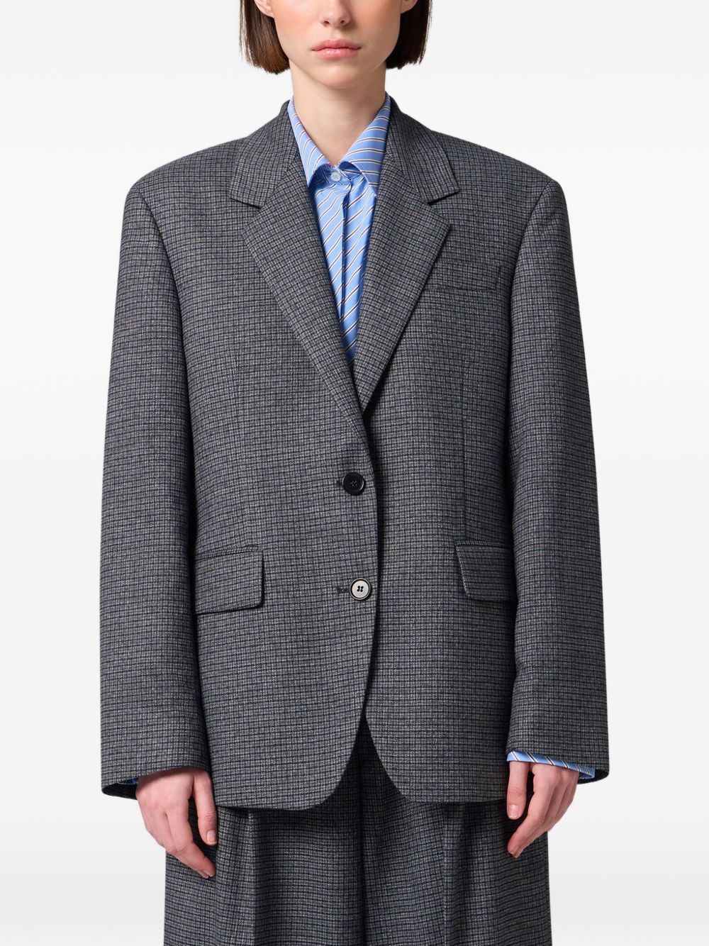MSGM Giacca blazer con tasche grigia 