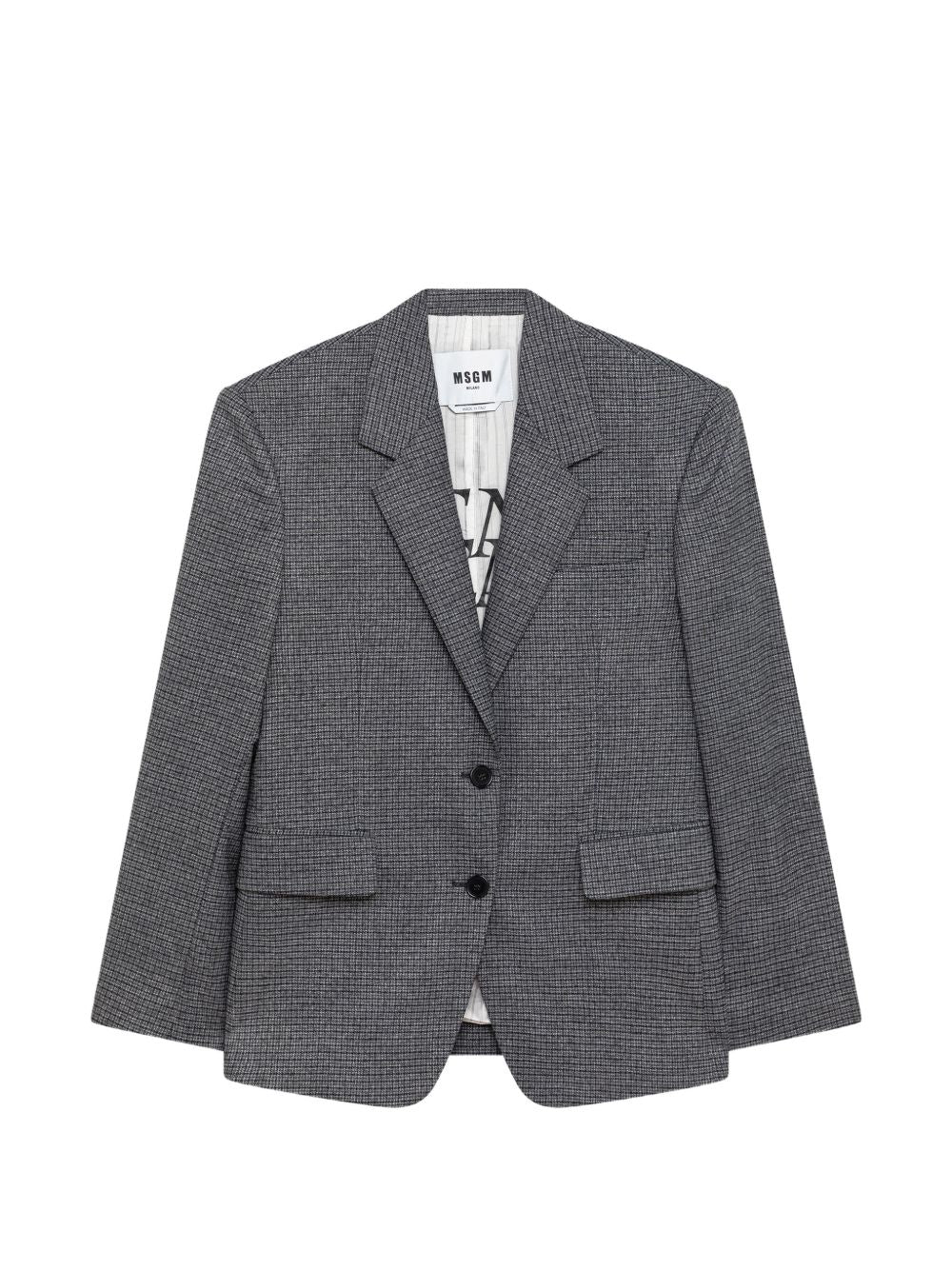 MSGM Giacca blazer con tasche grigia 