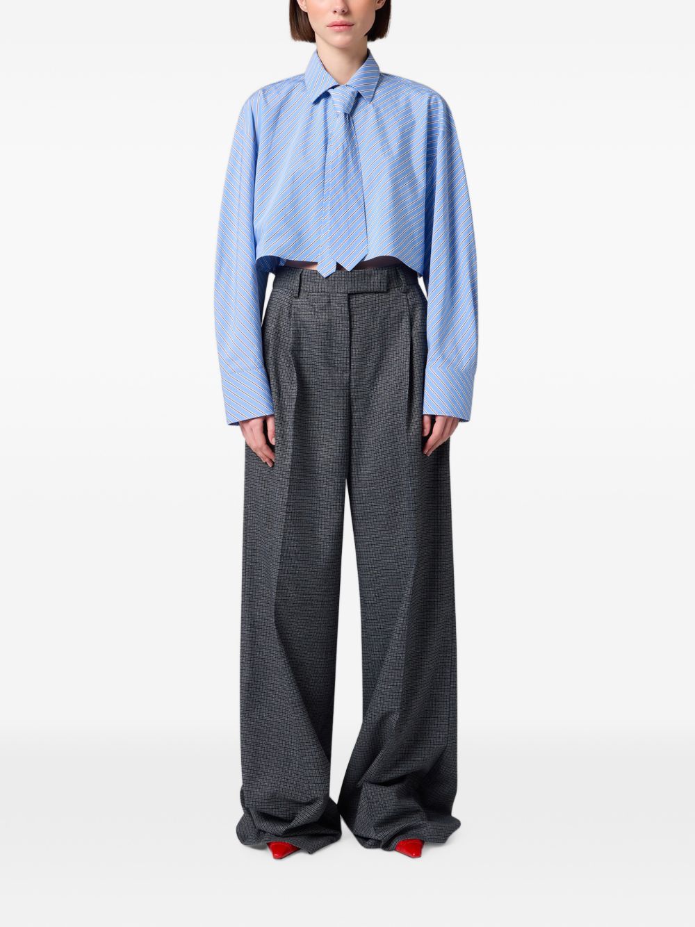 MSGM Pantaloni svasati con pinces grigi 