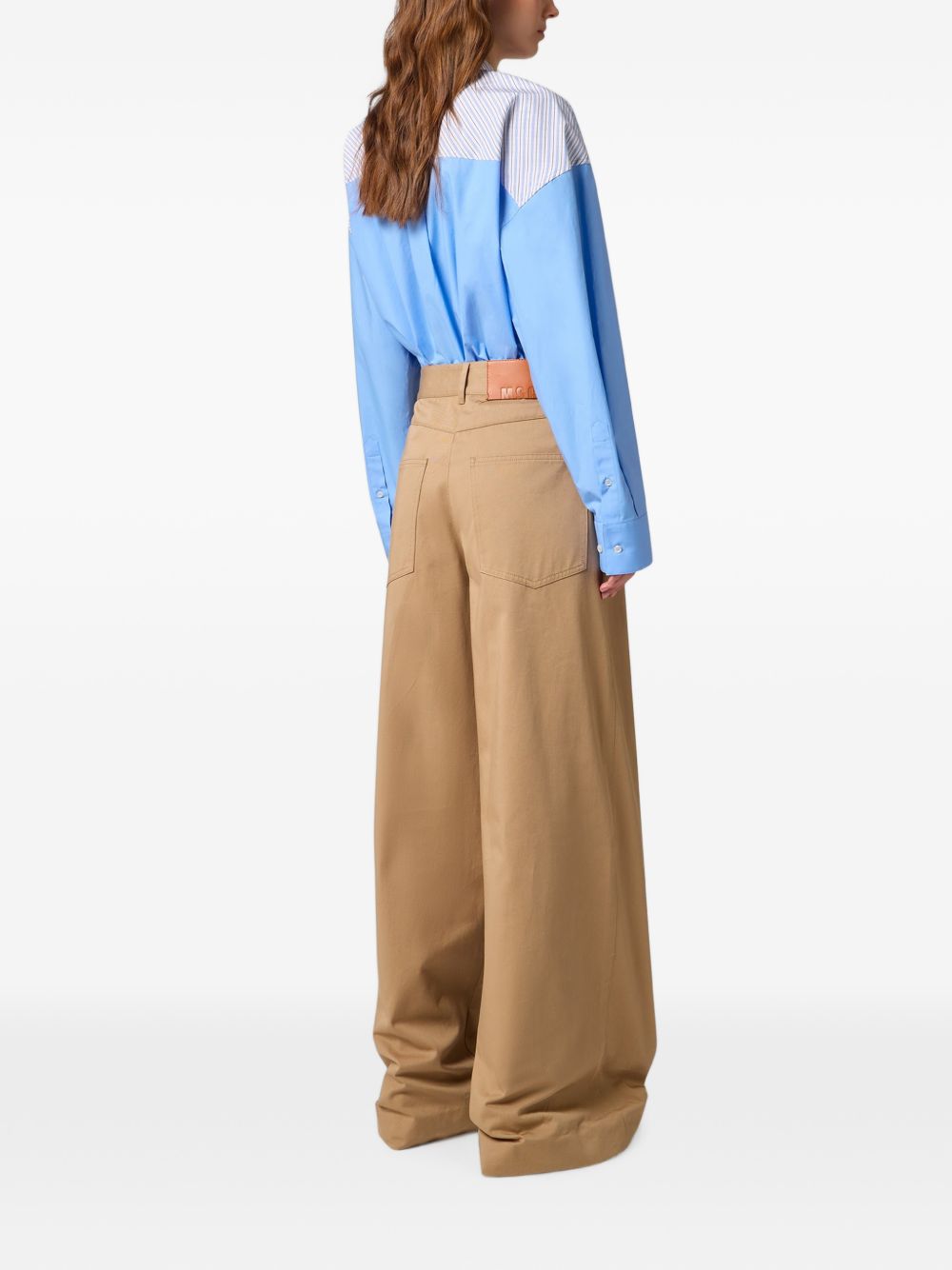 MSGM Pantaloni svasati con tasche beige 