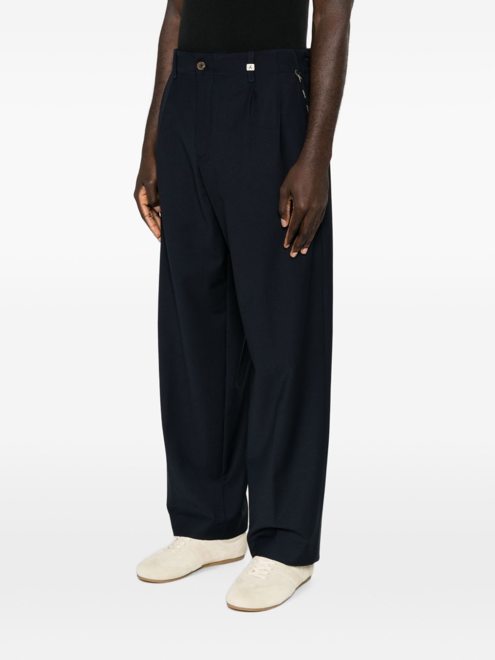 MYTHS Pantaloni blu in misto lana 