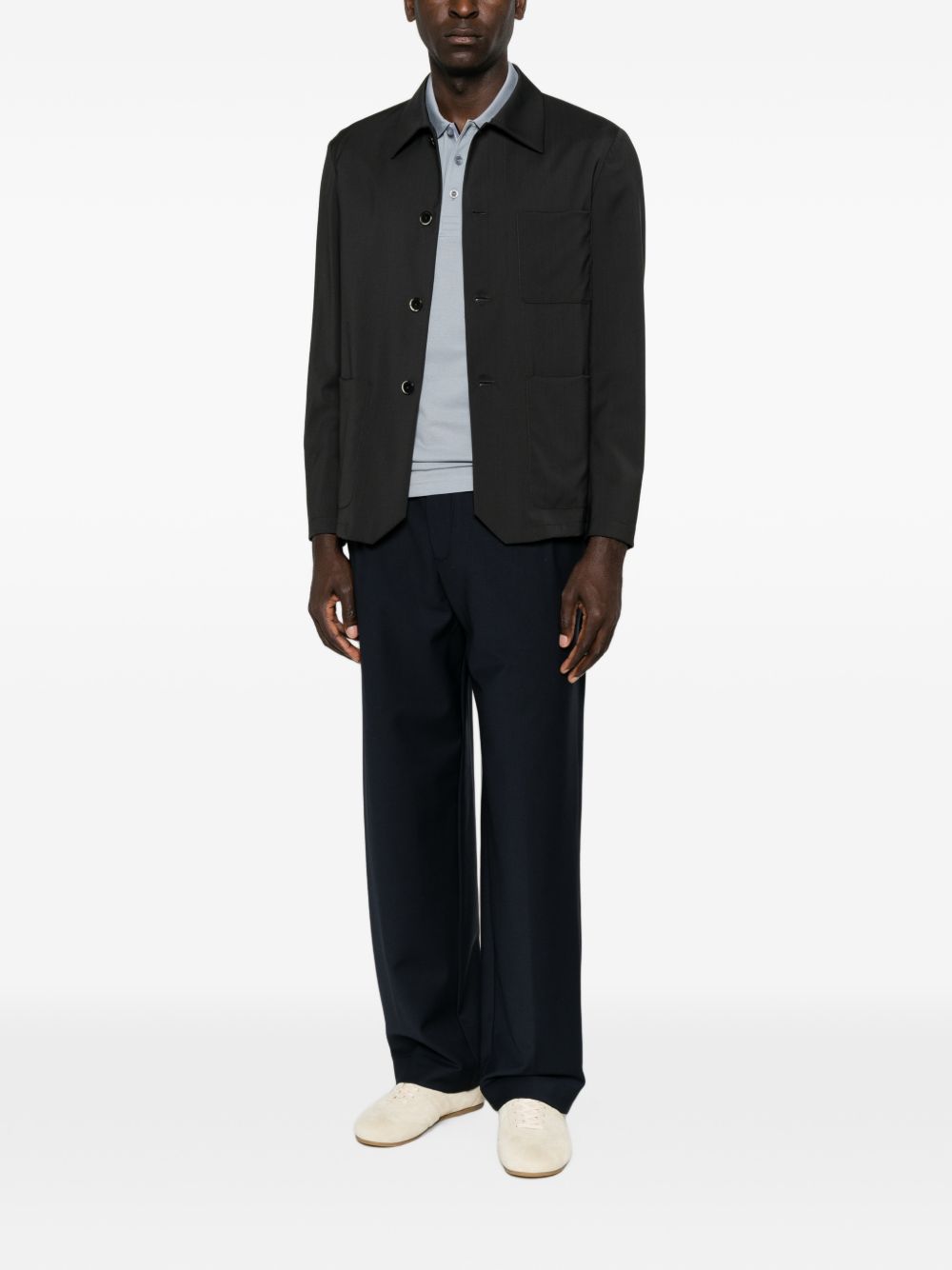MYTHS Pantaloni blu in misto lana 