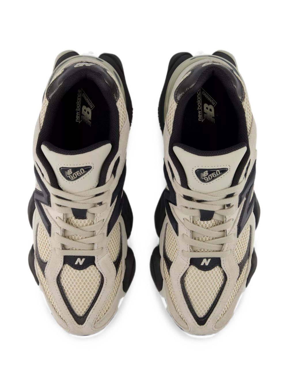 NEW BALANCE Sneakers 9060 Timberwolf e Black Cement con Ammortizzazione ABZORB e SBS 