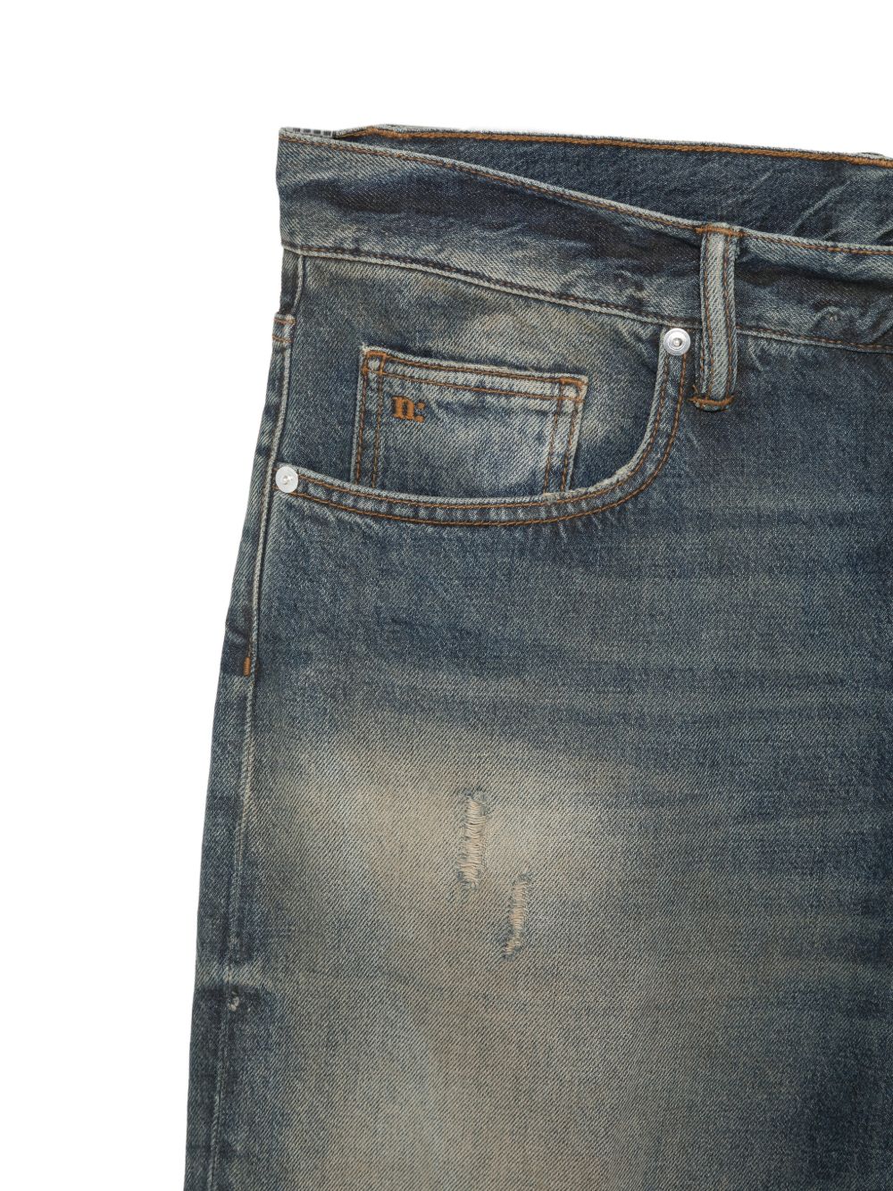 NINE IN THE MORNING Jeans Albert blu cenere con effetto wash 
