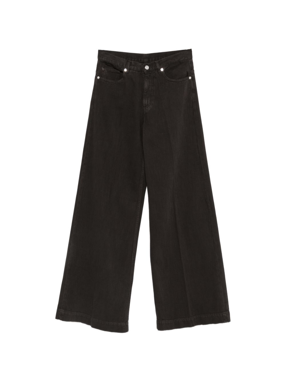 NINE IN THE MORNING Pantaloni Nadia in cotone color moro con tasche 