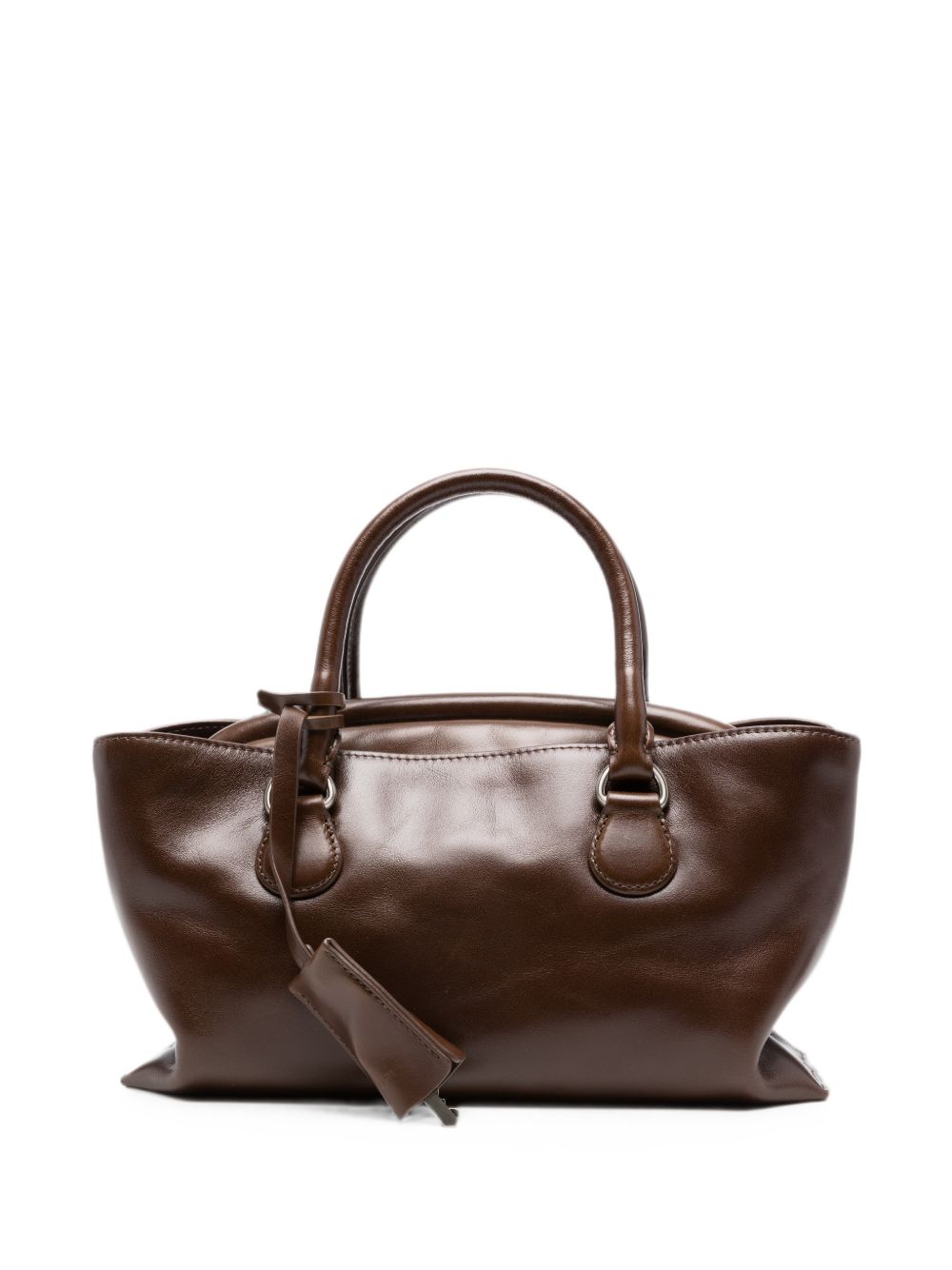 OSOI Borsa Shell Brot Mini in pelle lucida marrone 