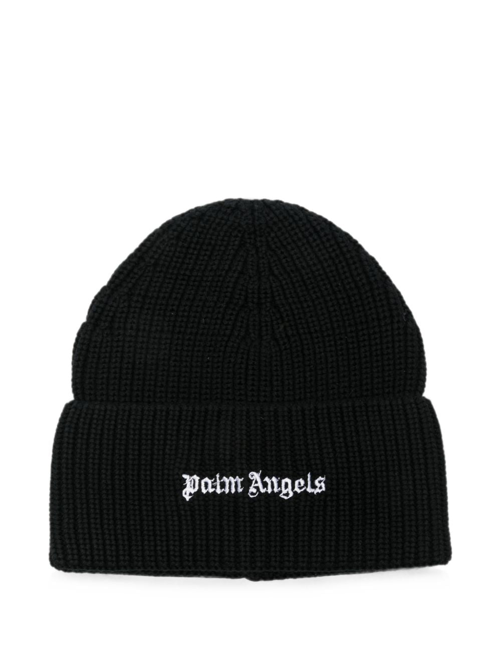 PALM ANGELS Berretto nero con logo 