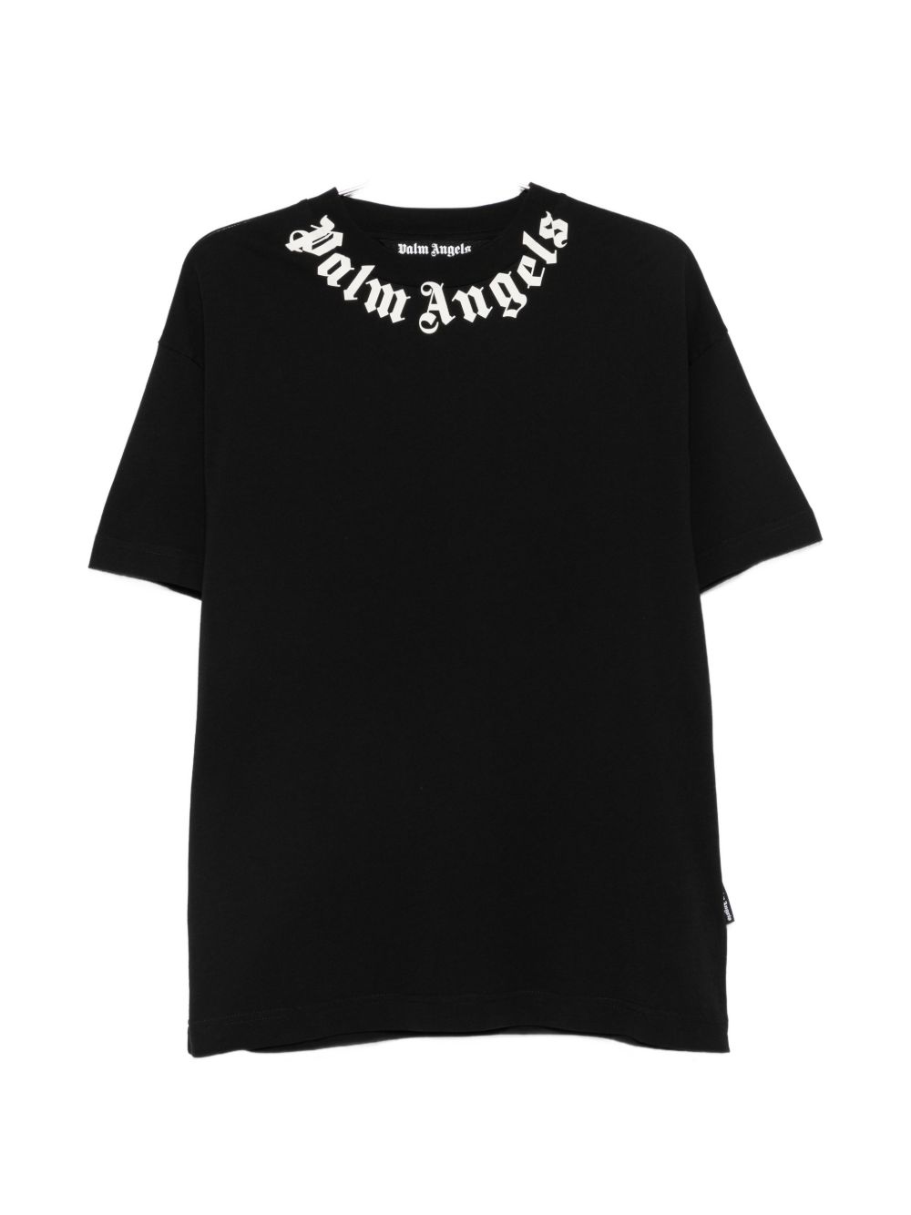 PALM ANGELS T-shirt girocollo a maniche corte con stampa logo nera 