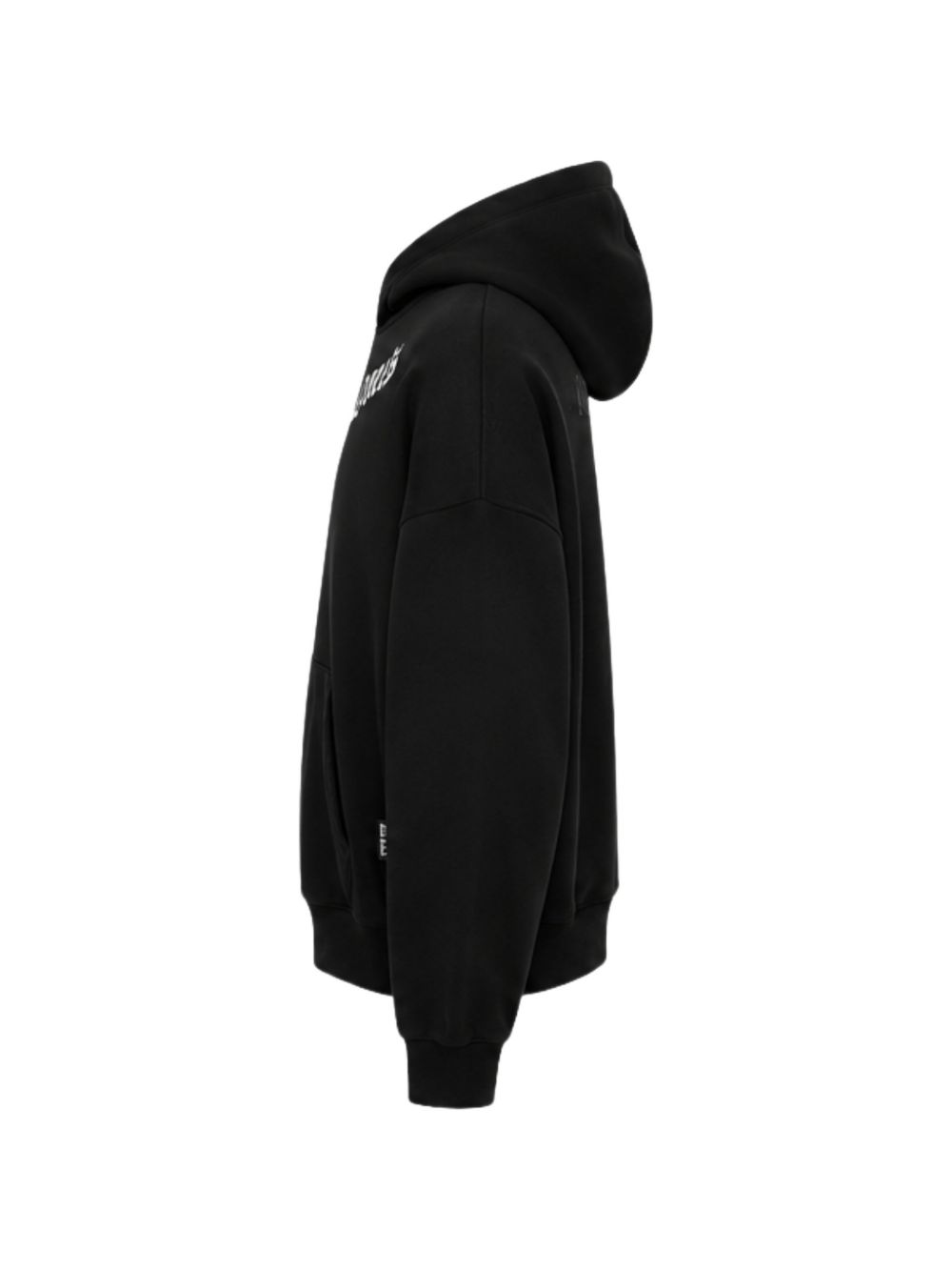 PALM ANGELS Felpa nera con cappuccio in cotone con logo grande 
