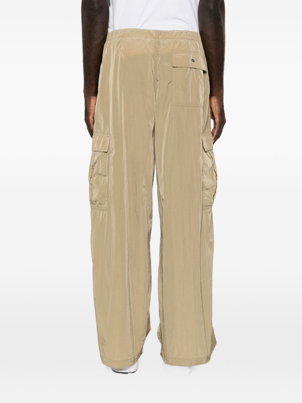 PALM ANGELS Pantalone casual beige in tessuto tecnico lucido 