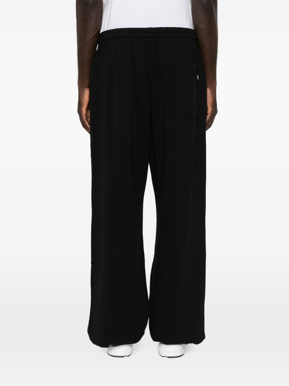 PALM ANGELS Pantaloni della tuta casual neri con logo in vita 