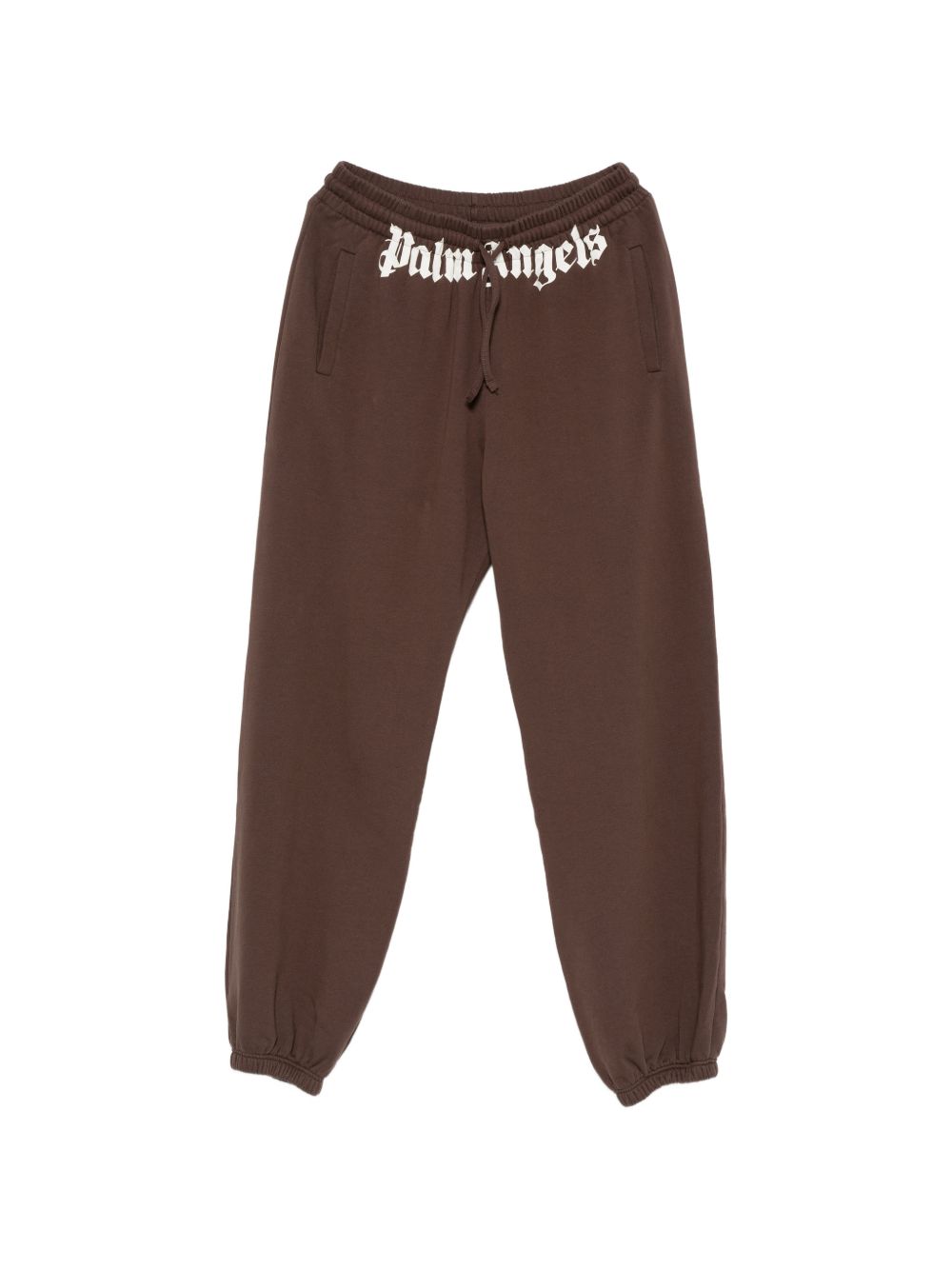 PALM ANGELS Pantaloni della tuta casual marroni con logo in vita 