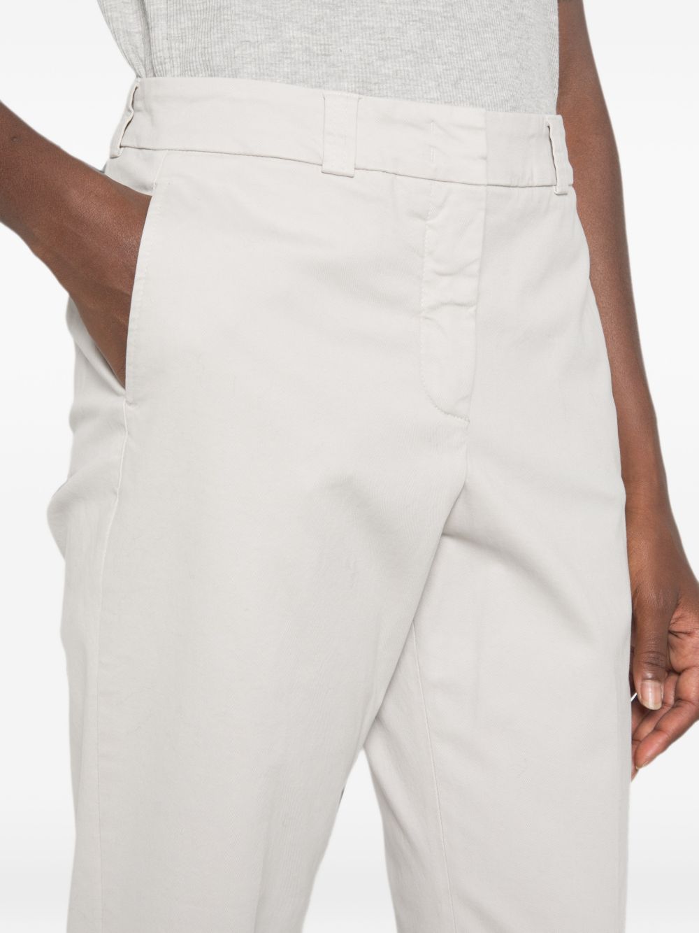 PESERICO Pantaloni in cotone elasticizzato grigio chiaro 