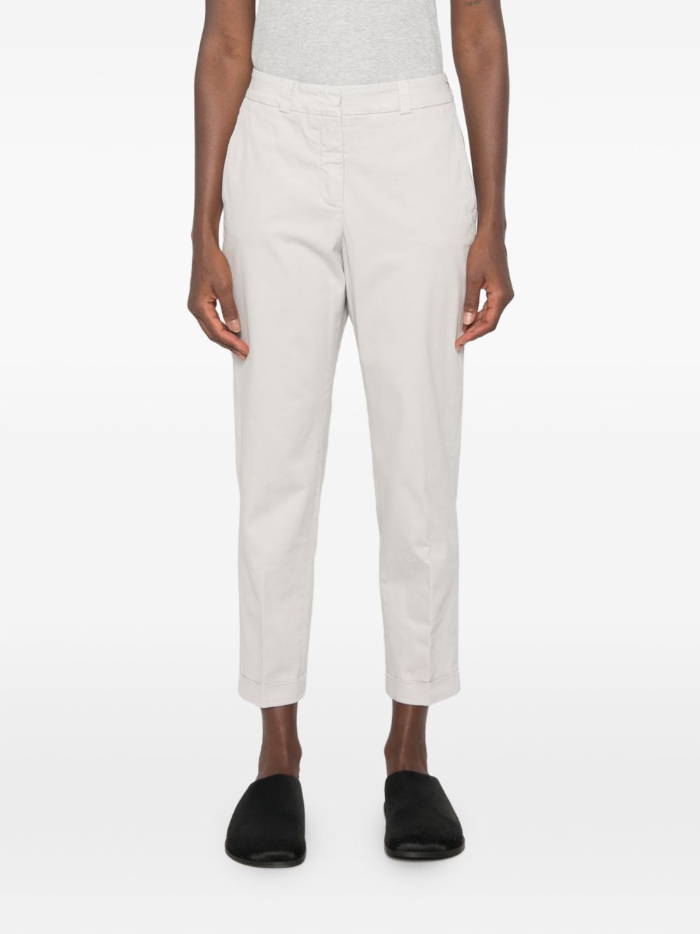 PESERICO Pantaloni in cotone elasticizzato grigio chiaro 