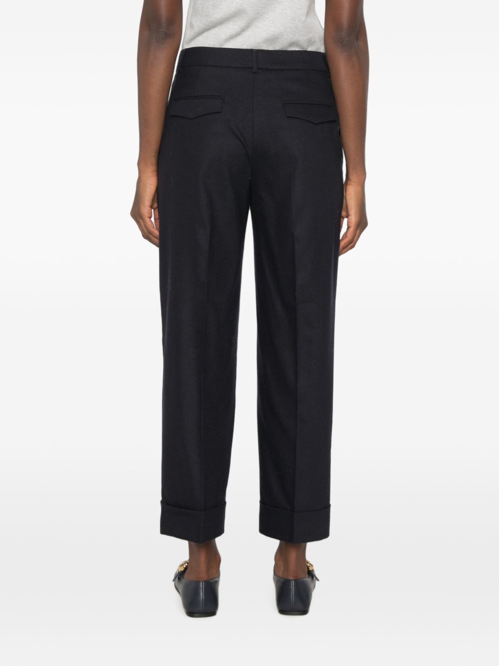 PESERICO Pantaloni casual blu in lana con tasche 