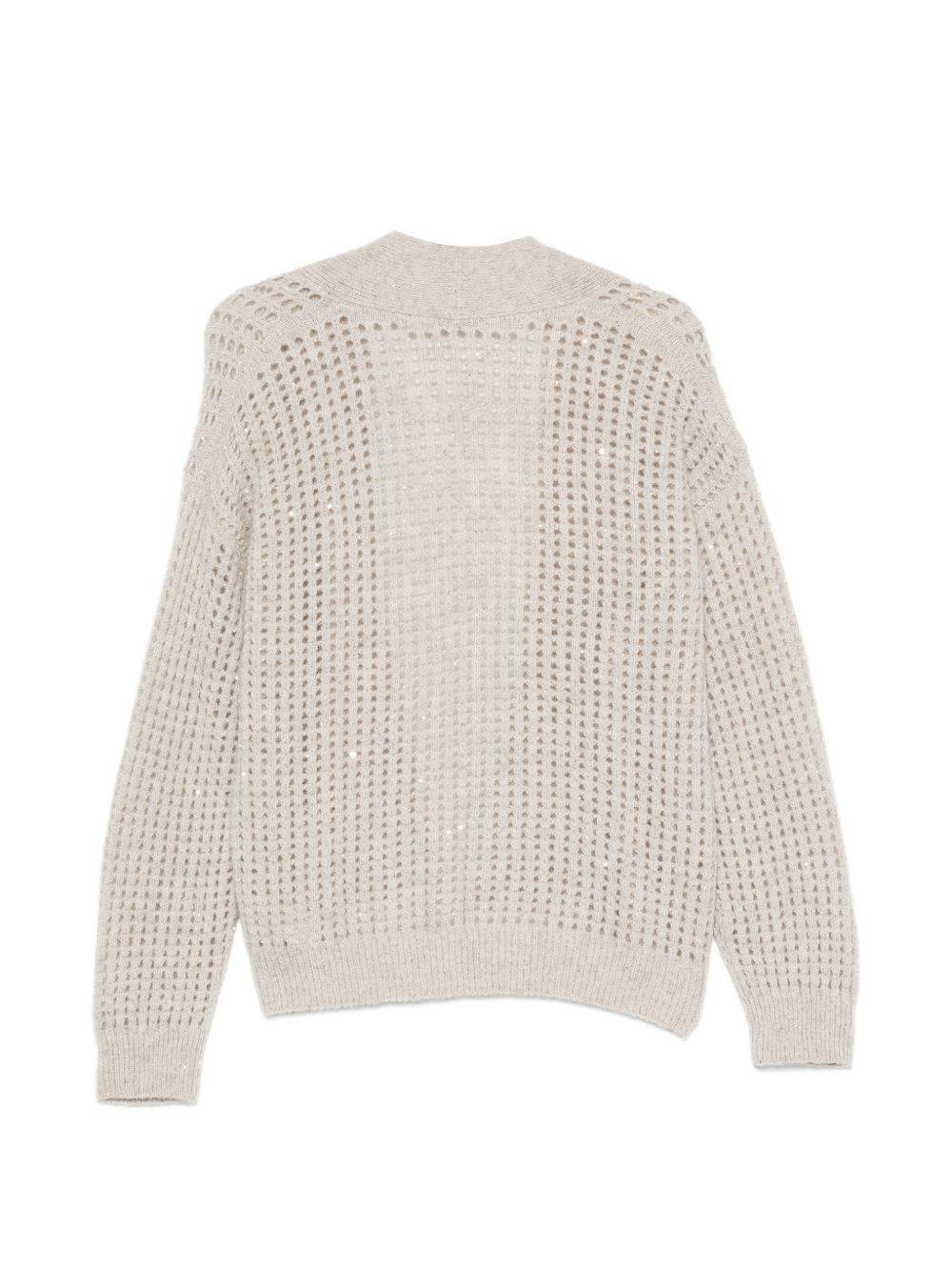 PESERICO Cardigan beige in lana a maglia larga 