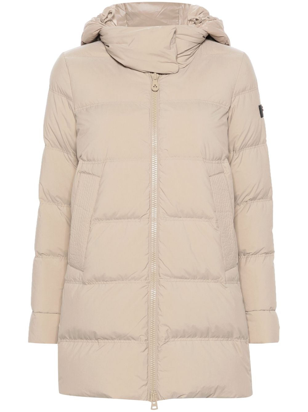 PEUTEREY Piumino Unix trapuntato beige con cappuccio e chiusura con zip 