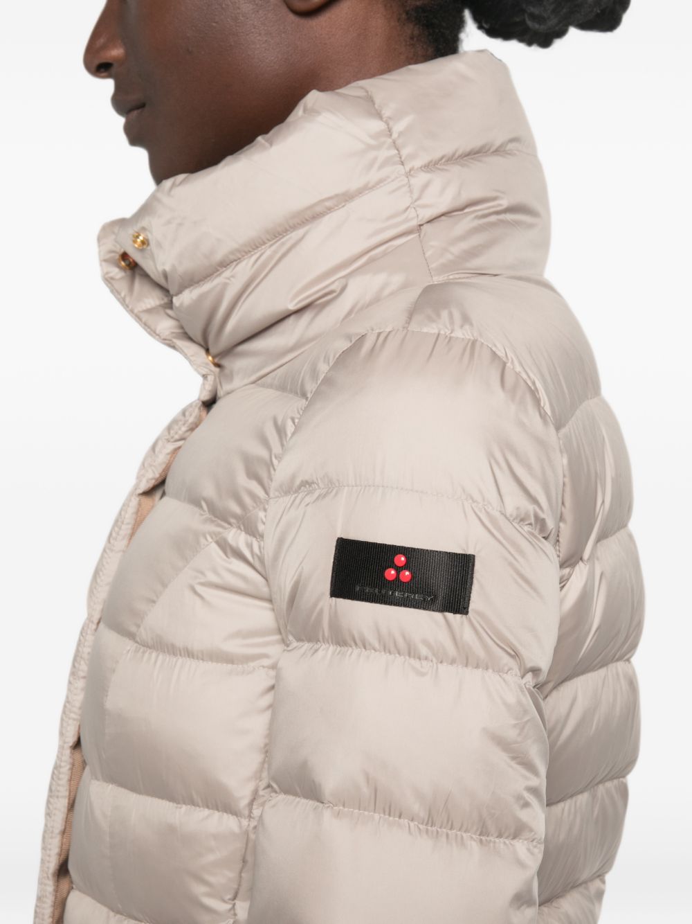 PEUTEREY Piumino lungo SOBCHAK beige chiaro trapuntato con tasche 
