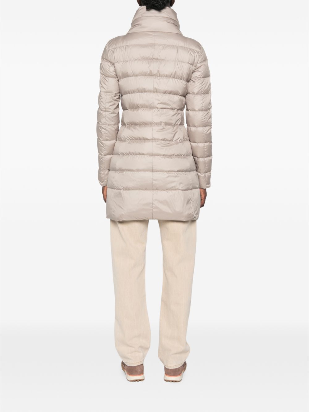 PEUTEREY Piumino lungo SOBCHAK beige chiaro trapuntato con tasche 