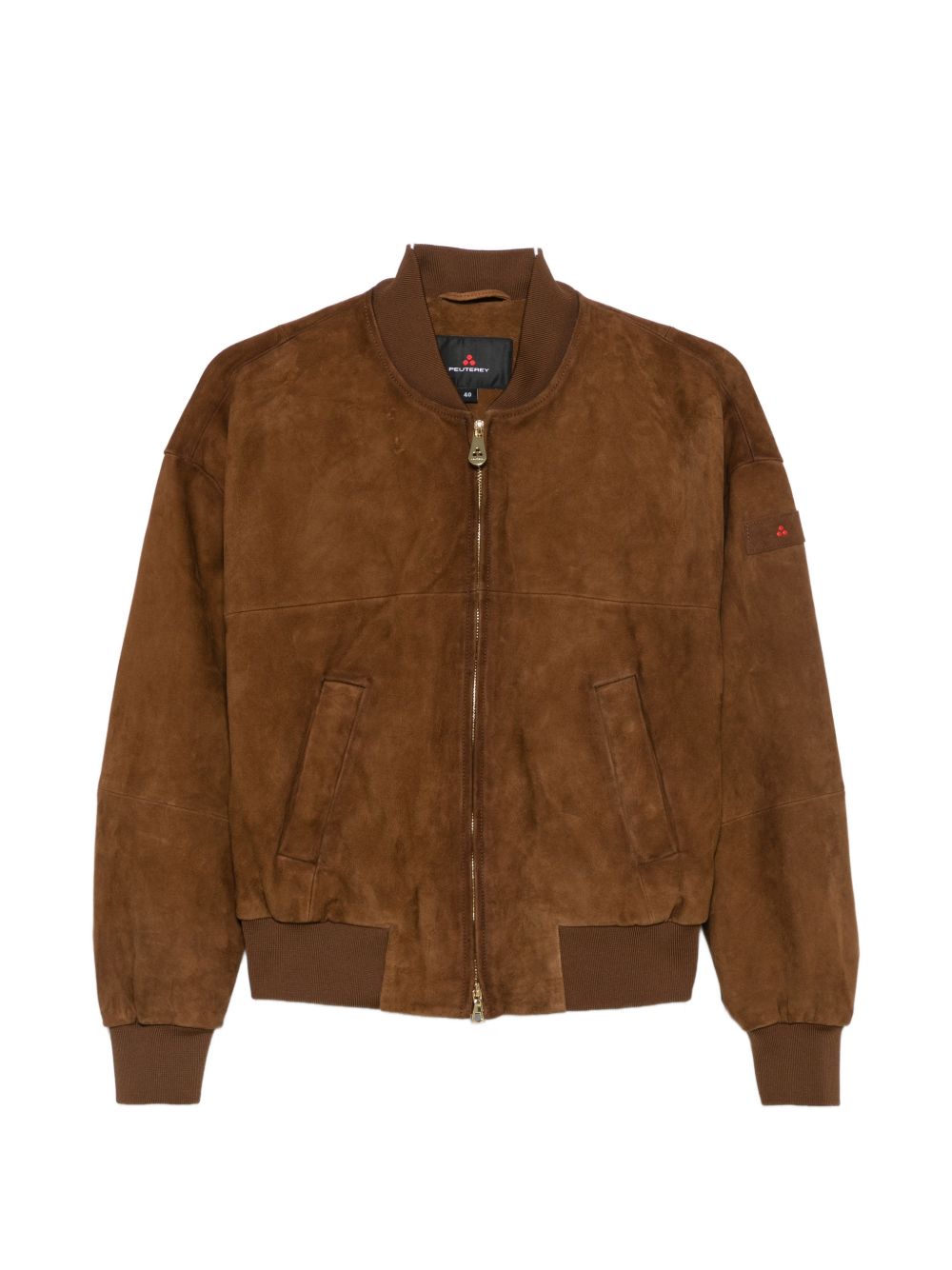 PEUTEREY Giacca in pelle scamosciata color tabacco 