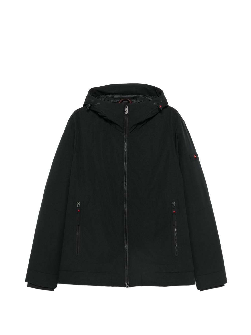 PEUTEREY Piumino Loge nero con tasche e cappuccio 