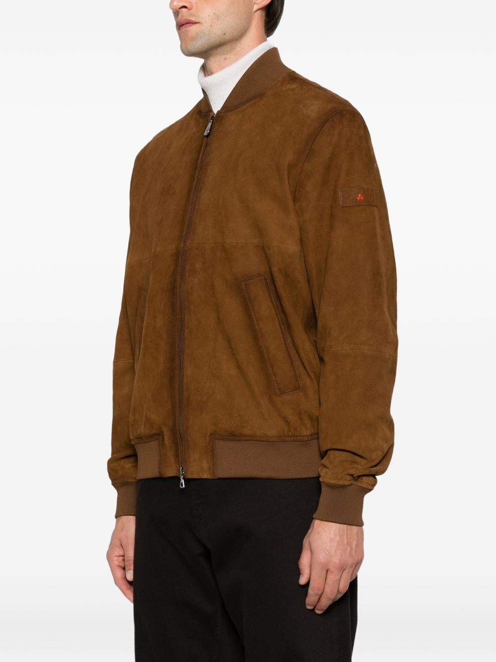PEUTEREY Giacca Bomber in Pelle Scamosciata Marrone 