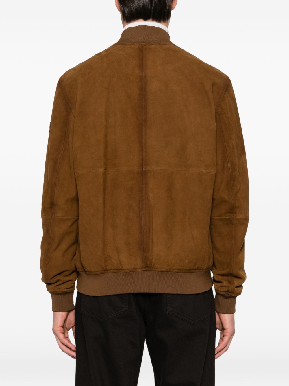 PEUTEREY Giacca Bomber in Pelle Scamosciata Marrone 