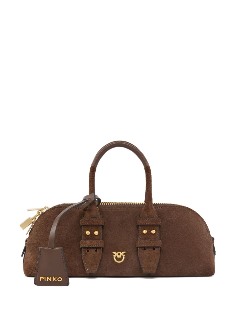 PINKO Borsa Bowling Horizon in suede marrone 