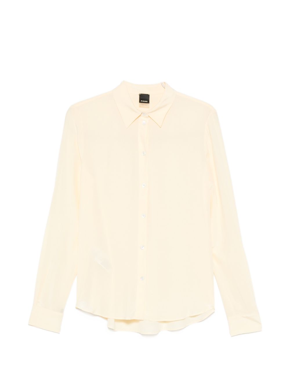 PINKO Camicia classica color burro in seta leggera 