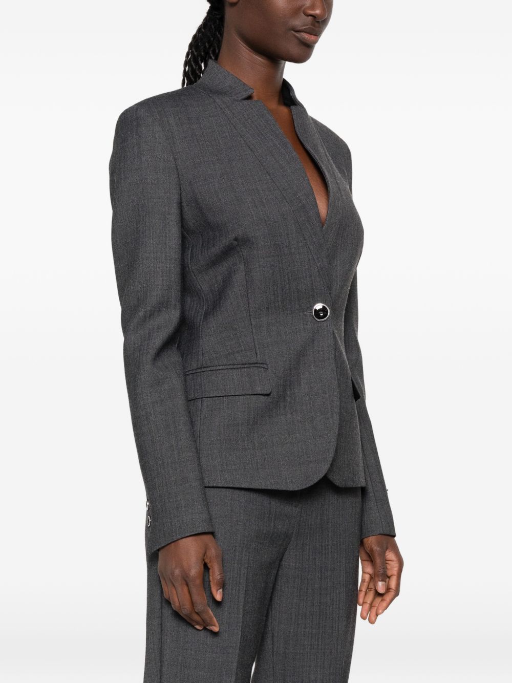 PINKO Giacca blazer Kebab grigia con colletto 