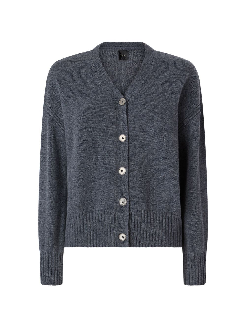 PINKO Cardigan in lana grigio Vienna con bottoni 