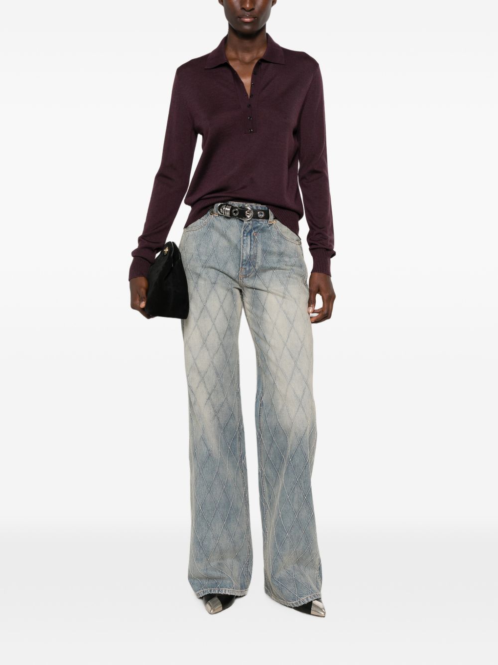 PINKO Polo Vaduz viola melanzana 