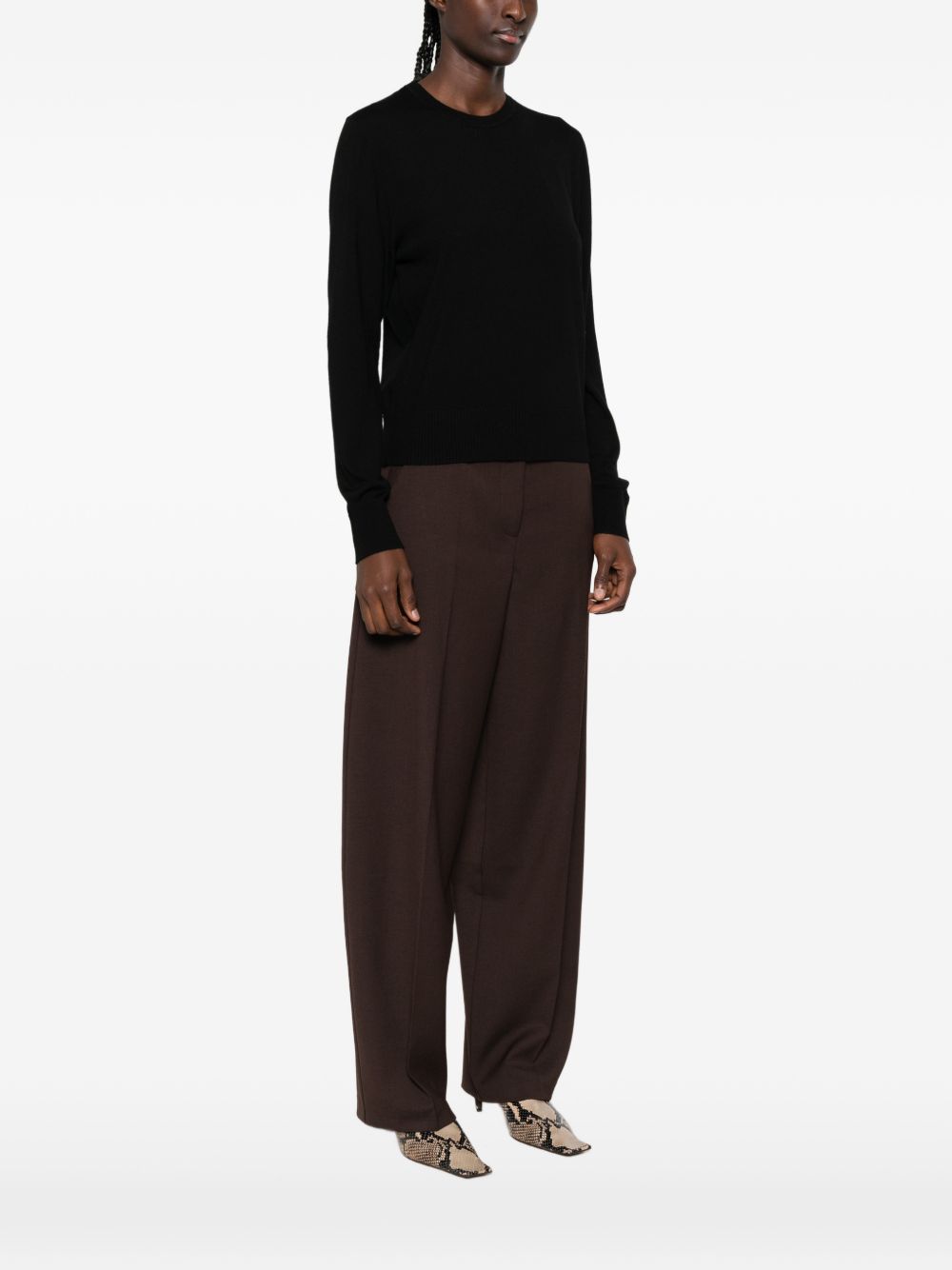 PINKO Maglia girocollo Lourdes in lana nera 