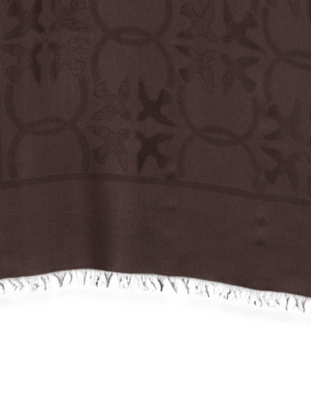 PINKO Sciarpa foulard marrone Muschio con logo all-over tono su tono 