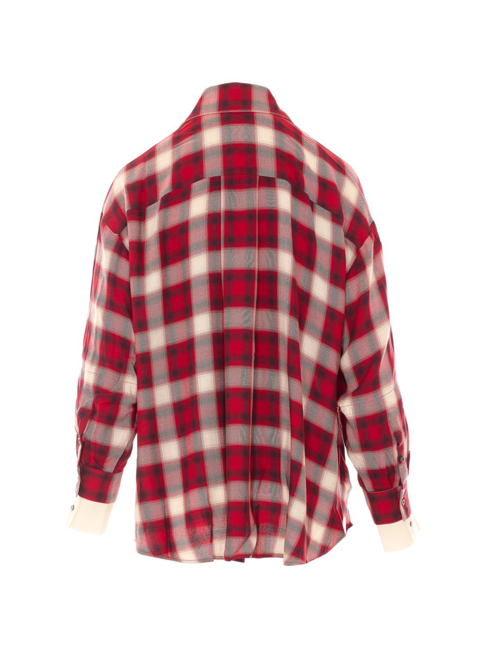 PINKO Camicia Clivia in cotone a quadri bianchi e rossi 