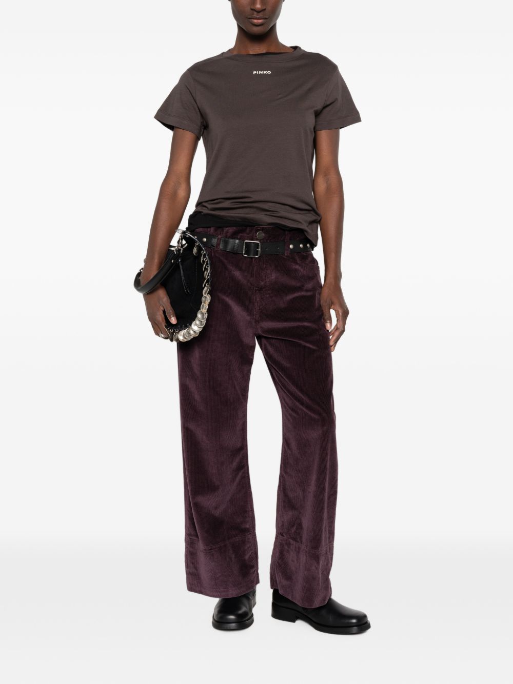 PINKO Pantaloni in velluto bordeaux Cyntia 
