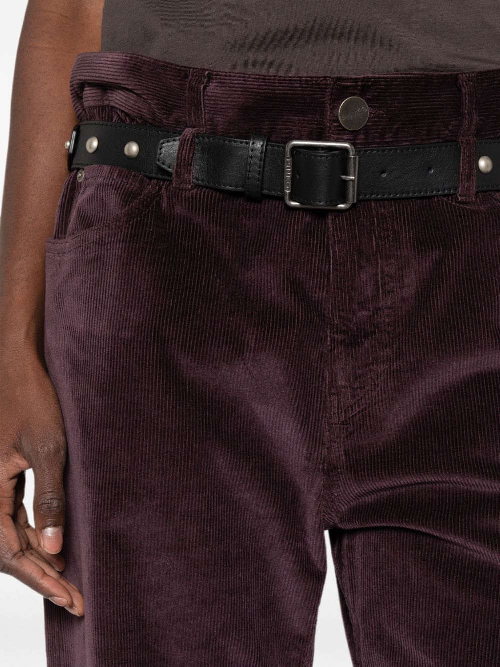 PINKO Pantaloni in velluto bordeaux Cyntia 