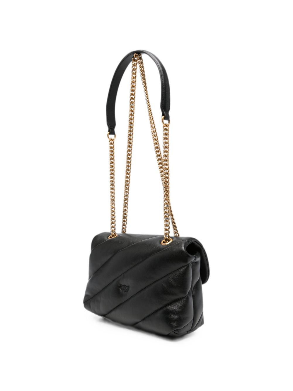 PINKO Borsa nera Love Puff Mini trapuntata con fibbia dorata 