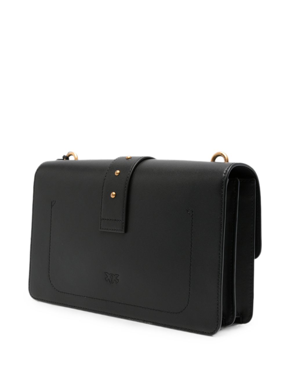 PINKO Borsa a mano con tracolla Love One Classic in pelle nera 