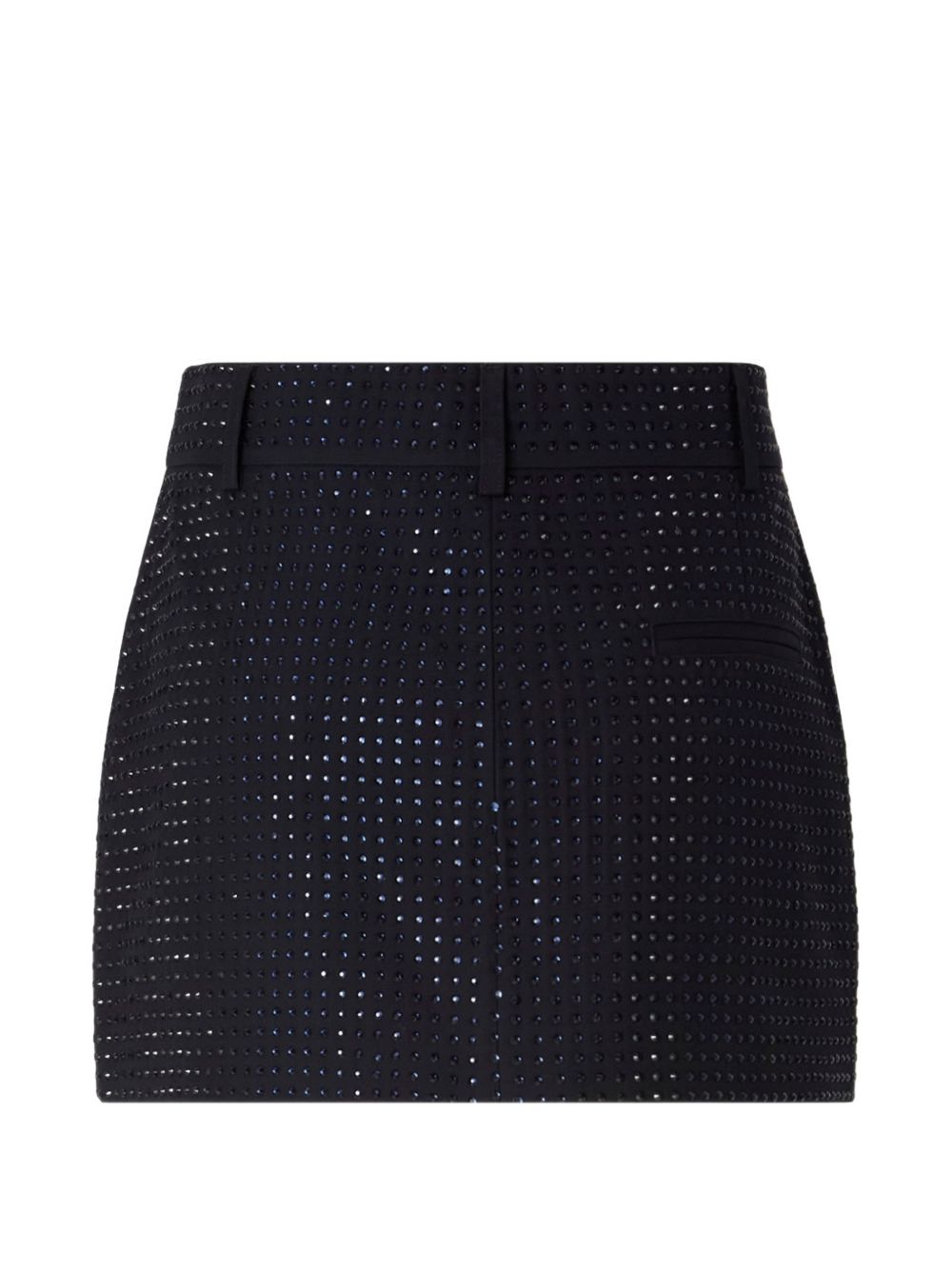 PINKO Minigonna a ventaglio blu Soave con strass 
