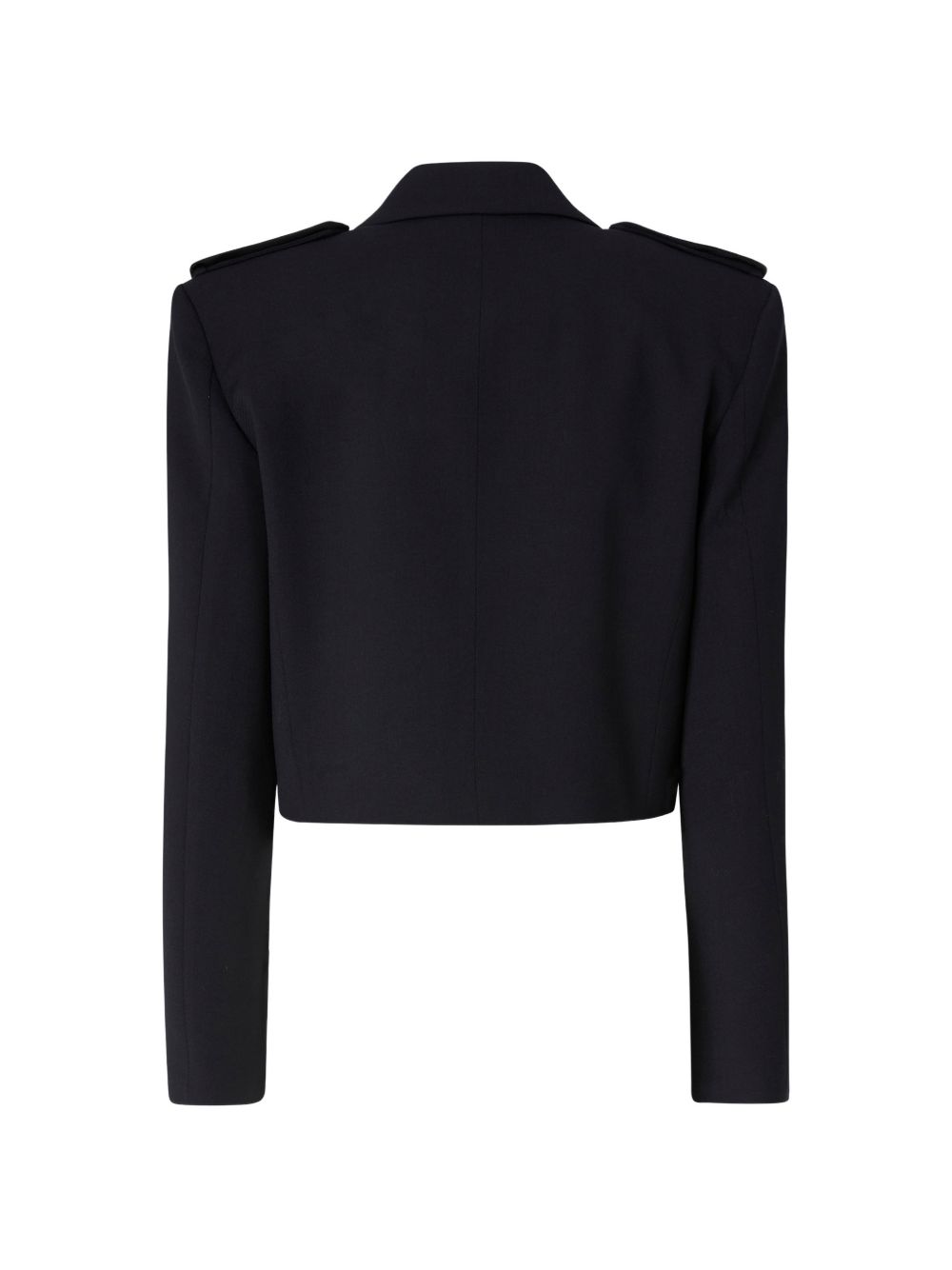 PINKO Giacca blu corta in vita con scollo a V e fodera rossa 