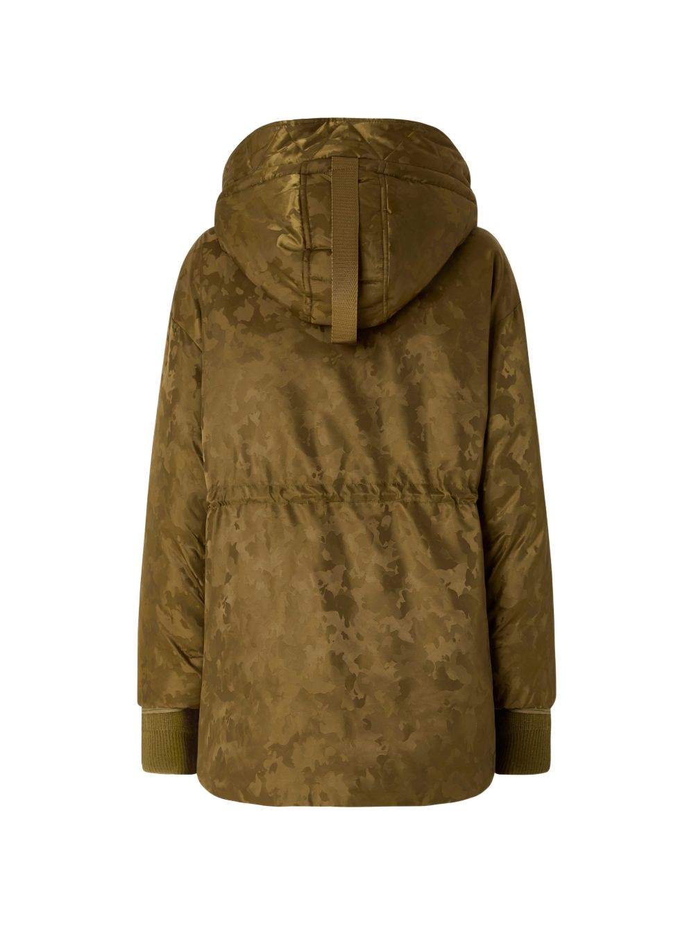 PINKO Piumino verde camouflage Passito con collo alto e tasche multiple 