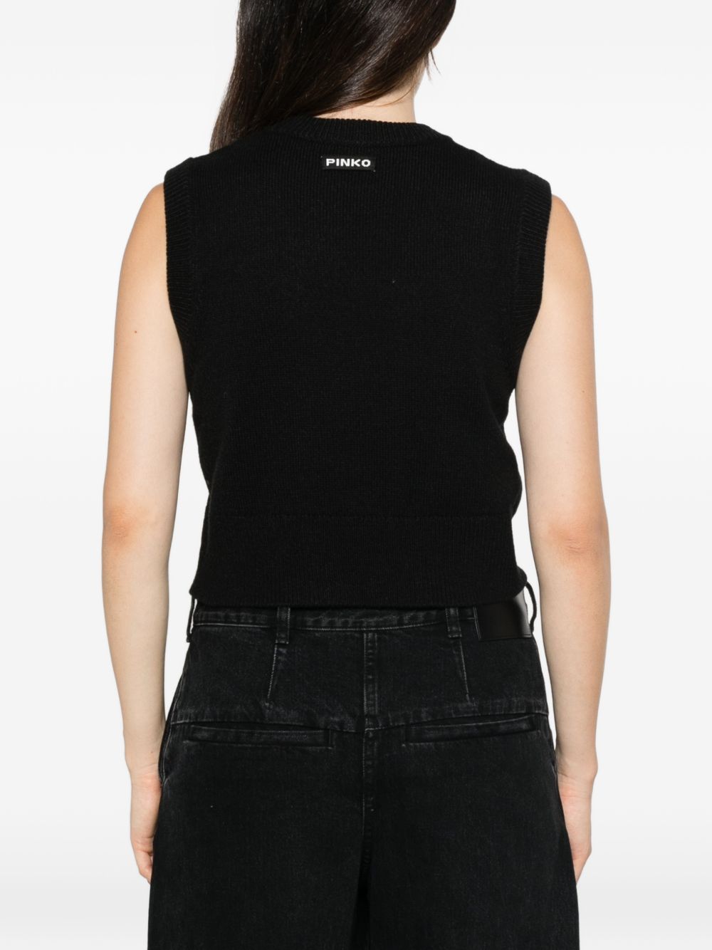 PINKO Gilet nero Belato con tasche 