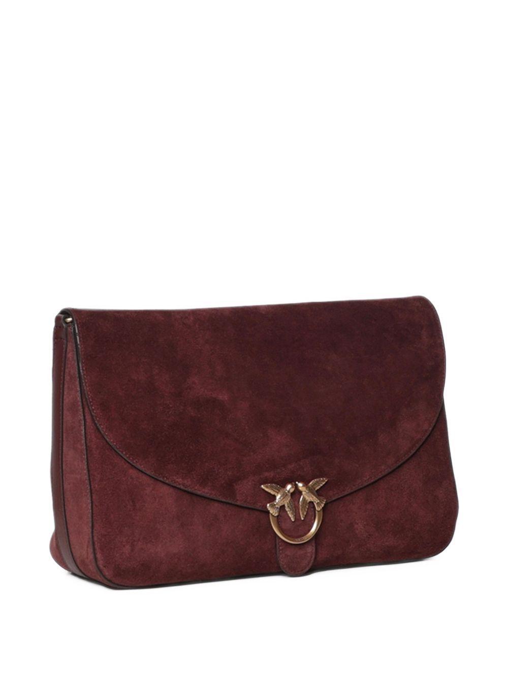 PINKO Borsa bordeaux in suede Love Big con tracolla 