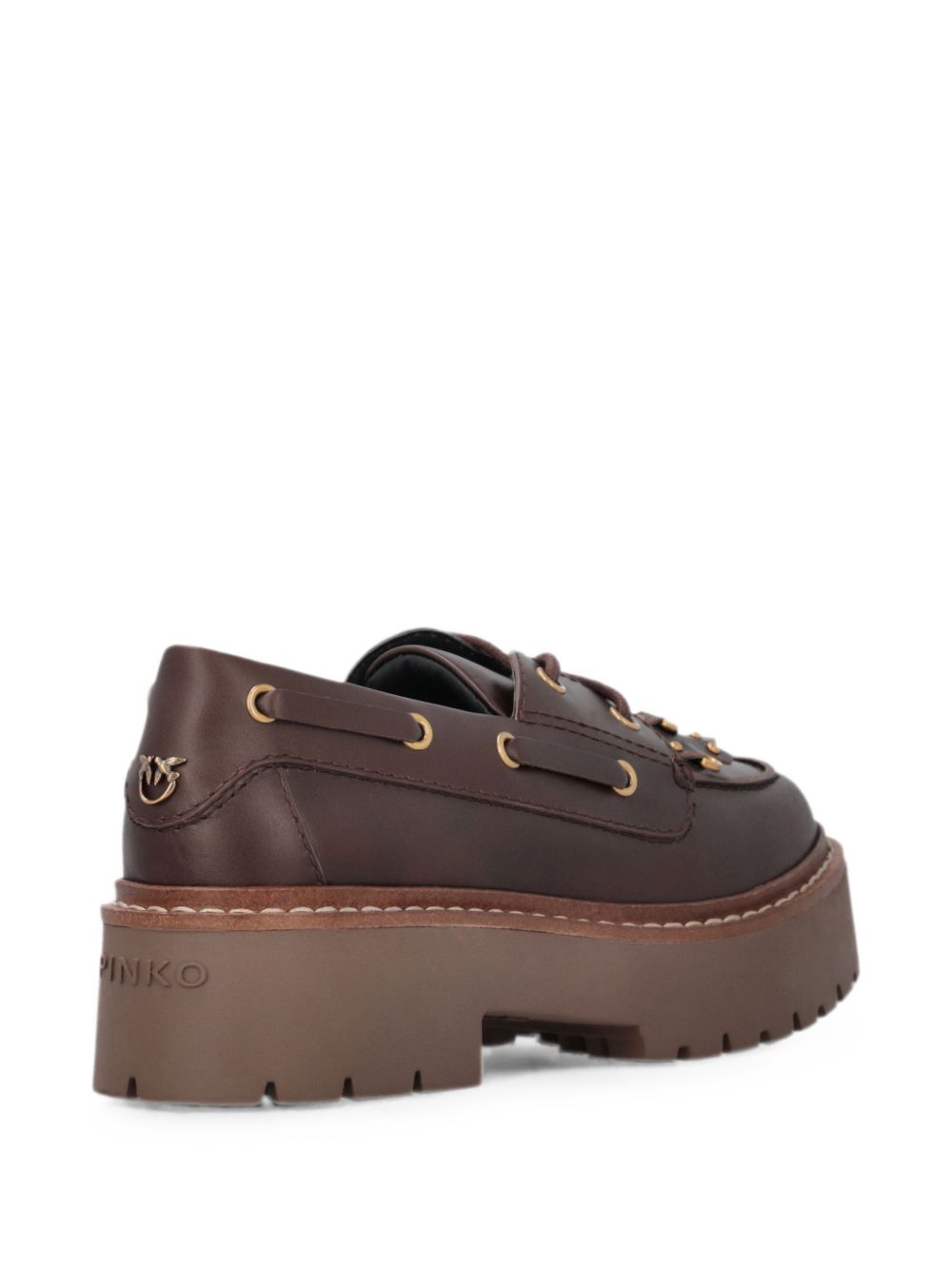 PINKO Mocassini marroni Margaret con frange 